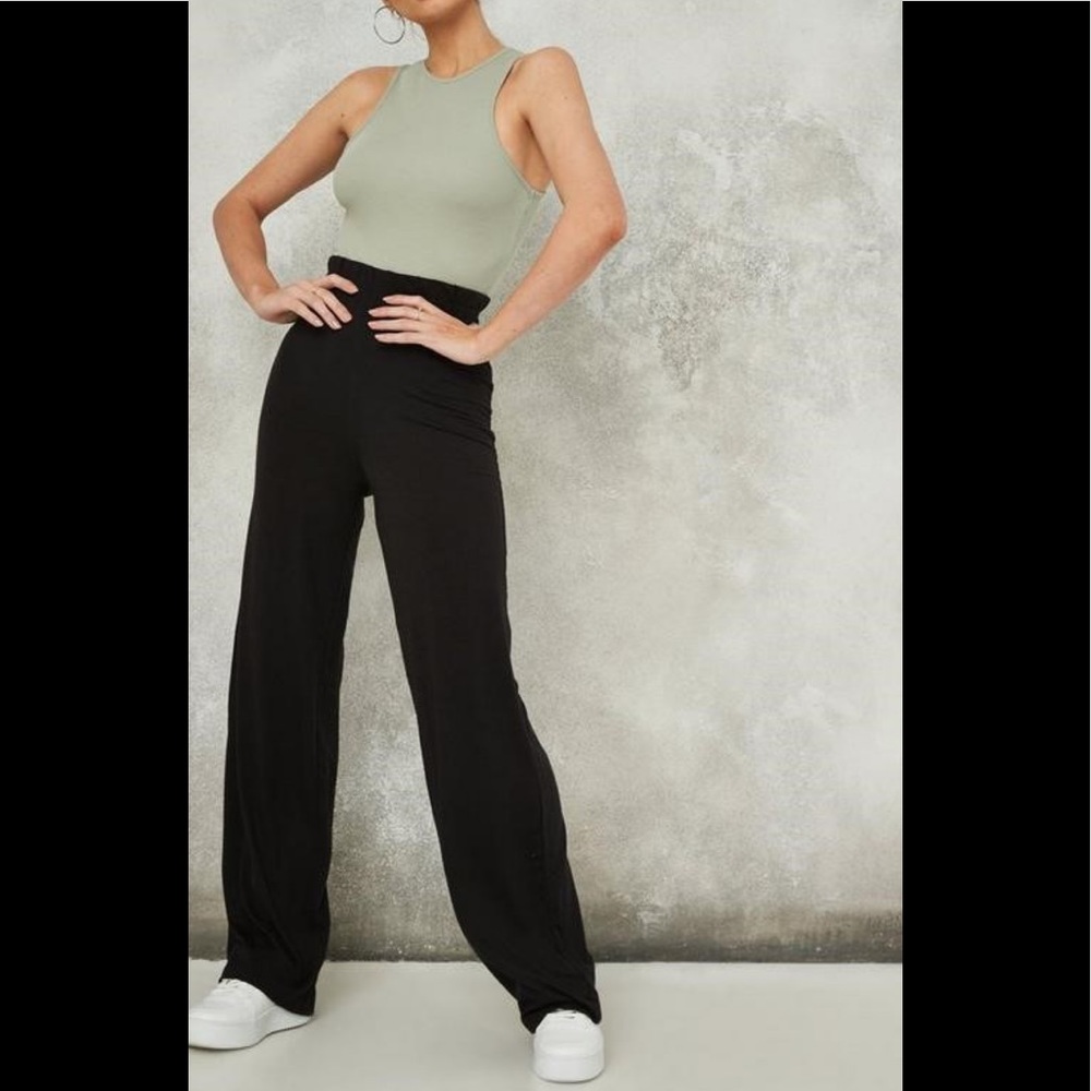 Missguided wide leg jersey pants